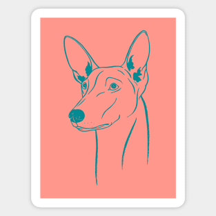 Pharaoh Hound (Coral and Teal) Sticker